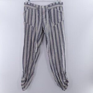 Cali 1850 |‎ Pinstriped Linen Capri Medium